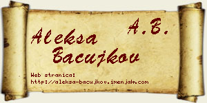 Aleksa Bačujkov vizit kartica